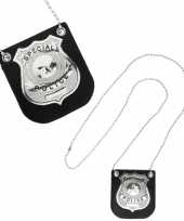 Groothandel zilveren politie badge aan ketting speelgoed
